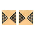 14K Rose Gold 1/4 Cttw Brown Diamond Pyramid Stud Earring (Brown Color, SI1-SI2 Clarity)