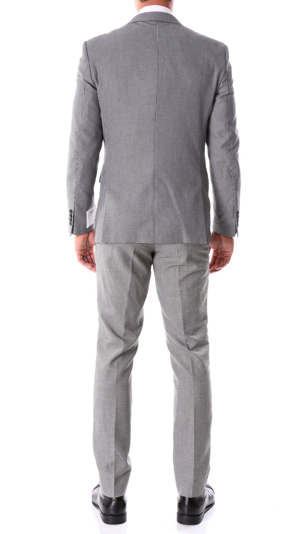Men's Stanford Slim Fit Houndstooth Peak Lapel 2pc Suit