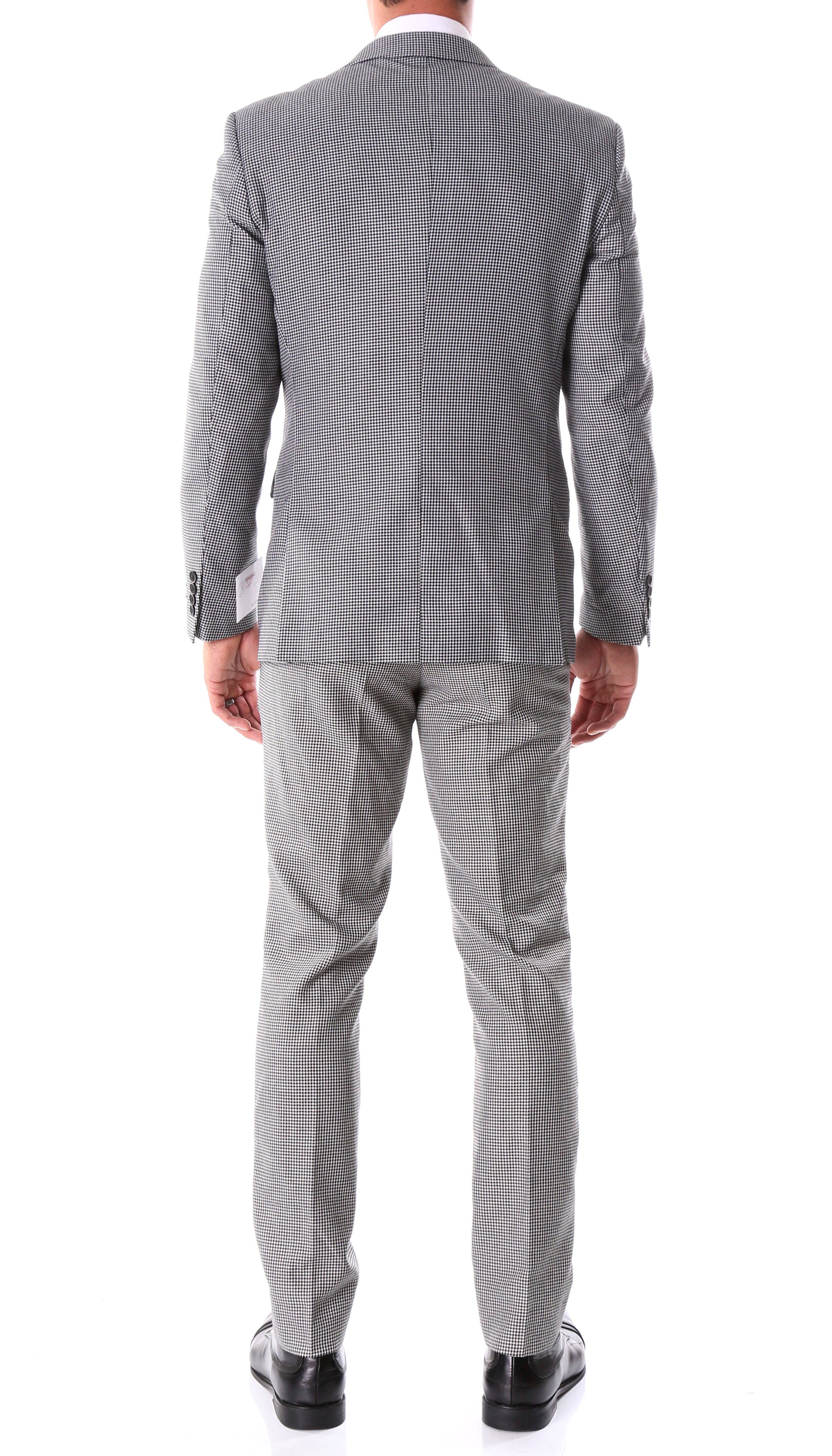 Men's Stanford Slim Fit Houndstooth Peak Lapel 2pc Suit