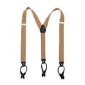 Light Brown Button-End Unisex Suspenders-0