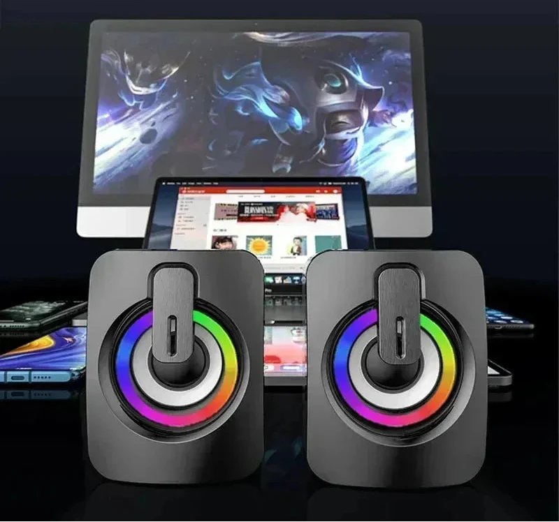 NNEOBA Computer Stereo RGB LED Light Black