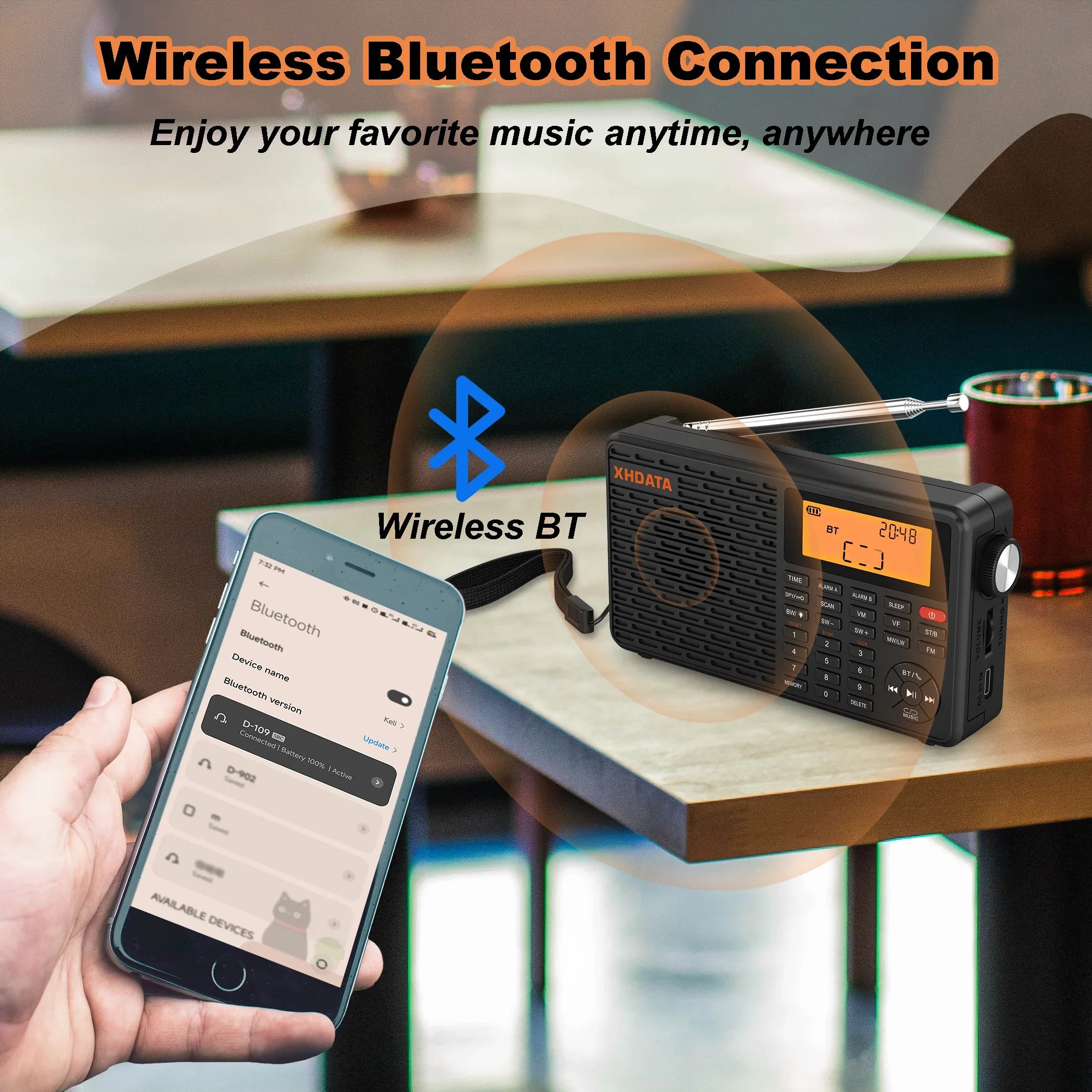 NNEOBA Stereo Digital Portable Radio Black