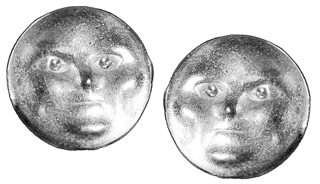 Someone to Watch Over Me-Face Earrings-Sterling silver, diamond eyes- Nickle Size