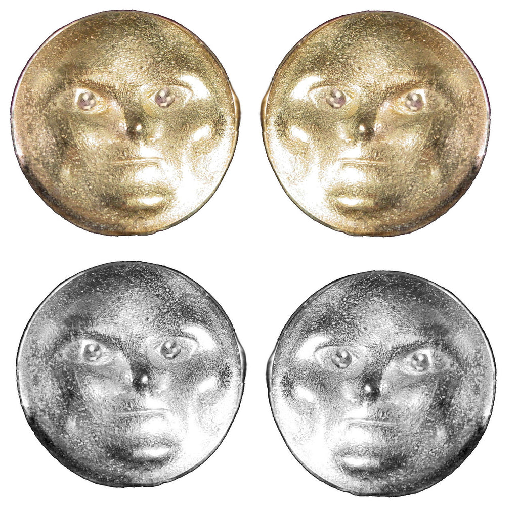 Someone to Watch Over Me-Face Earrings-Sterling silver, diamond eyes- Nickle Size