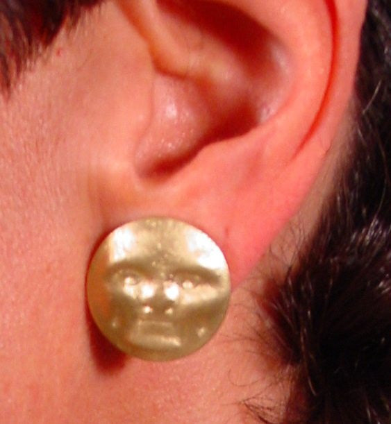 Someone to Watch Over Me-Face Earrings-Sterling silver, diamond eyes- Nickle Size