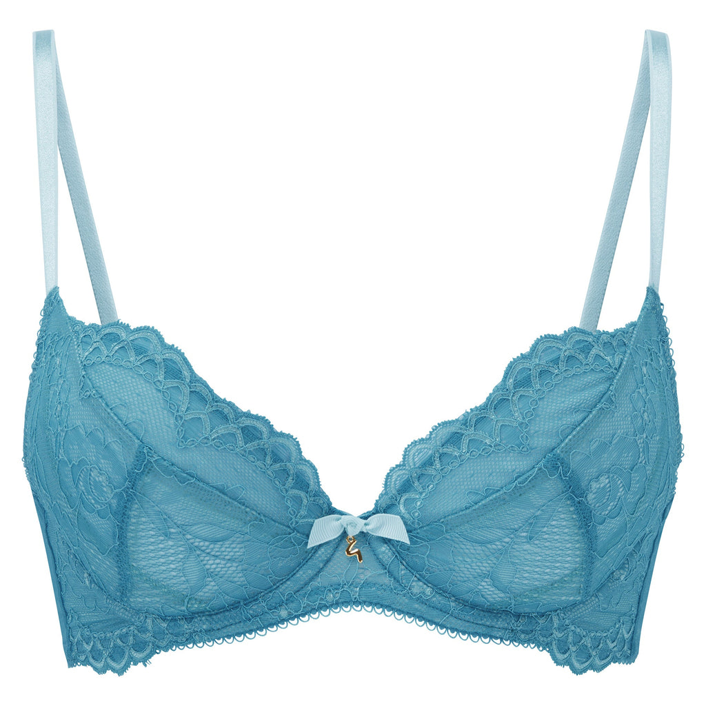 Gossard Superboost Lace Sheer Plunge Bra Ocean Blue