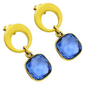 18K Gold Over Brass Lab Created Tanzanite  Earrings EM-1259 TE01003