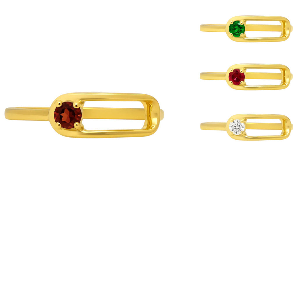 18K Gold Plated Garnet & Tourmaline Ring | Wholesale TGR1060 RM-1783