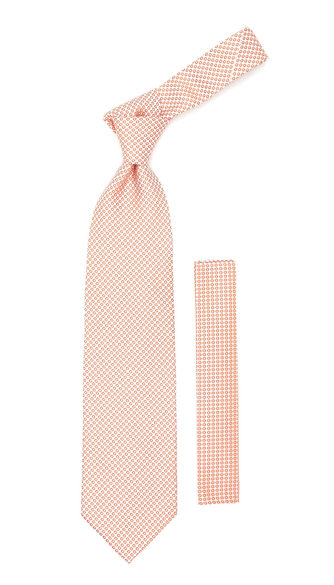 Orange Necktie with Handkerchief Set-0