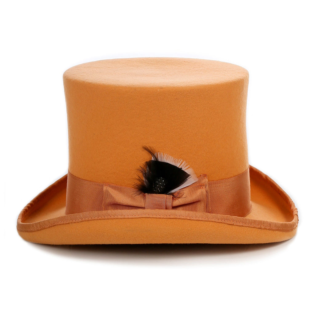 Premium Orange Wool Top Hat