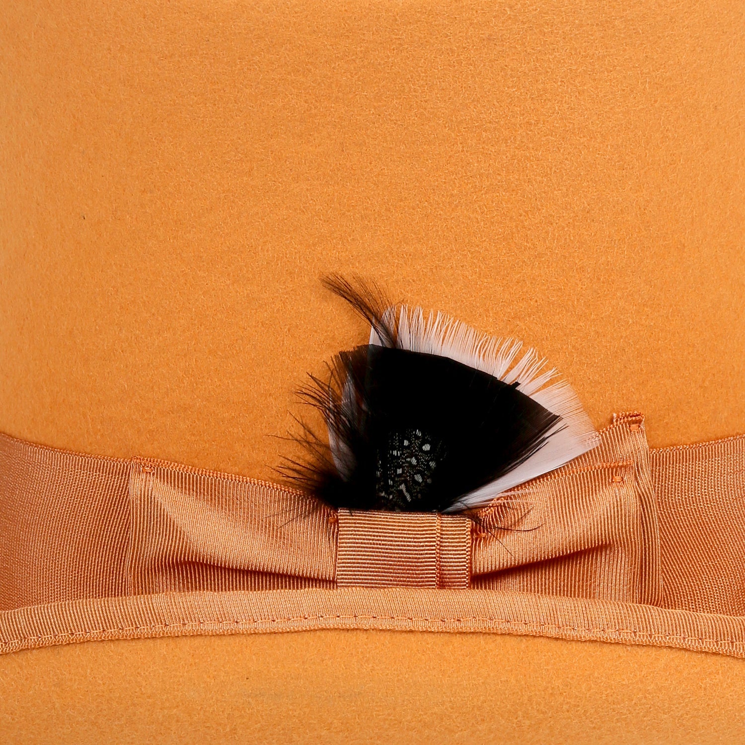 Premium Orange Wool Top Hat