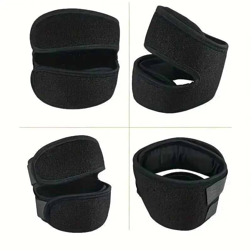 NNEOBA 2pcs Adjustable Patella Knee Support Brace Dual Strap Protector Black