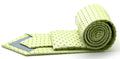 Mens Dads Classic Green Geometric Pattern Business Casual Necktie & Hanky Set UO-2