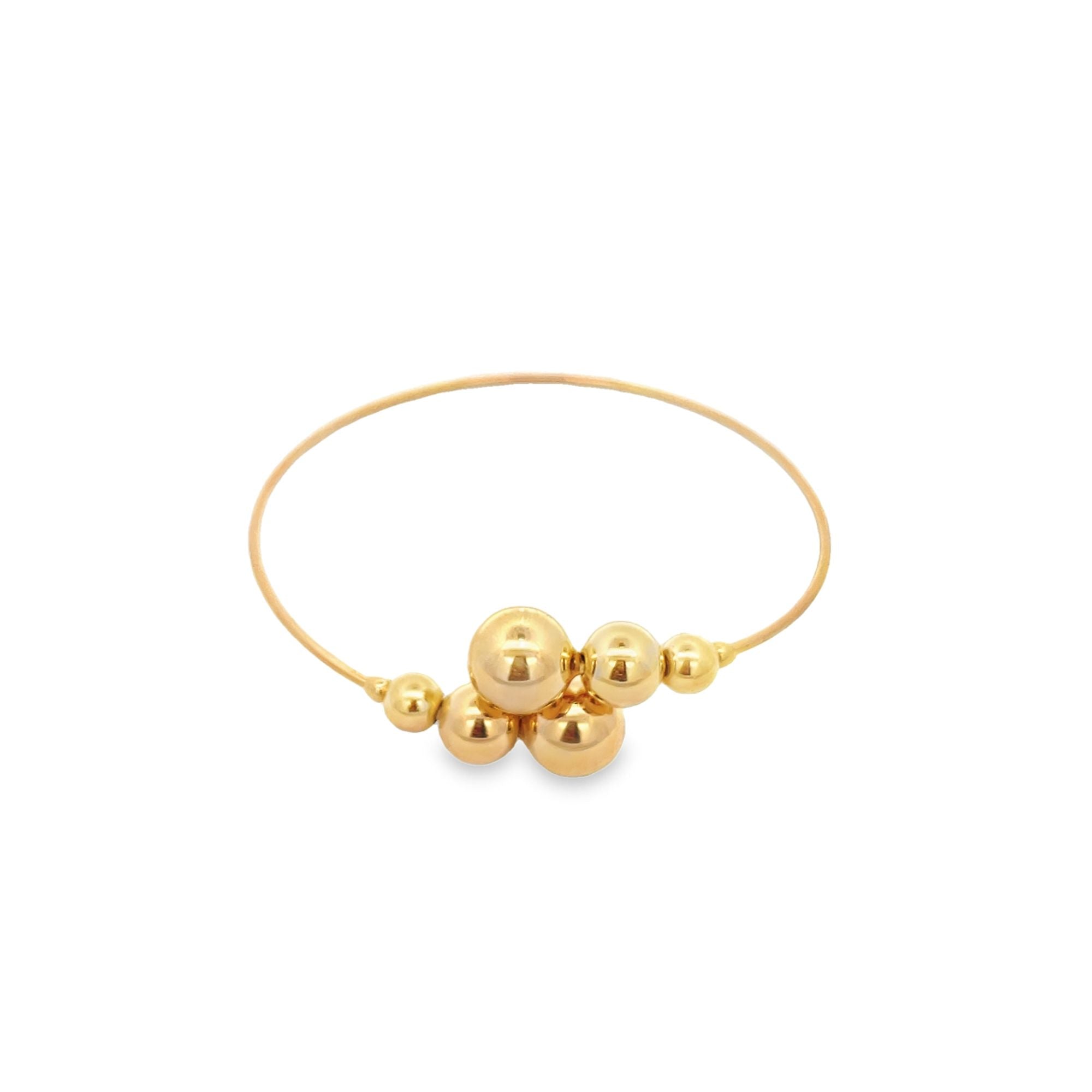 Wrist Cuff Bangle With Gold/Pearls Ball Beads (B2)-0