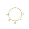 3mm Adjustable Beaded Dangle CZ Stone Charm Bangle (B60)