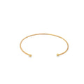 Gold/Rhodium Thin Ball Open Bangle