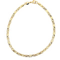 18K Gold Filled 3mm Flat Designed Diamond Cut Mariner Anklet (E227)(F64)