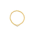 4mm Gold Elastic Bead Bracelet With Four Leaf CLOVER CZ Charm (I49)