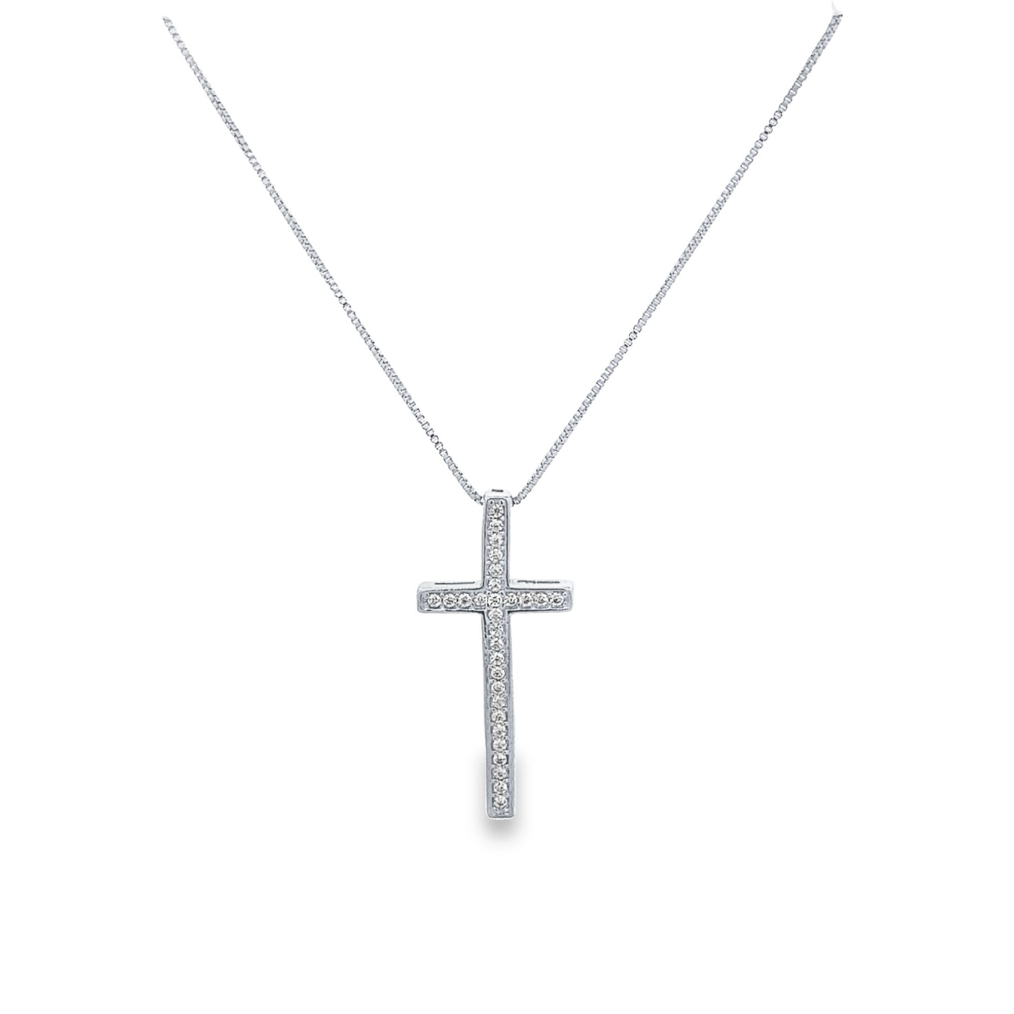 Cross Crucifix Necklace With CZ Stones (G98)