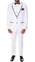 Celio White & Black 3 piece Slim Fit Tuxedo