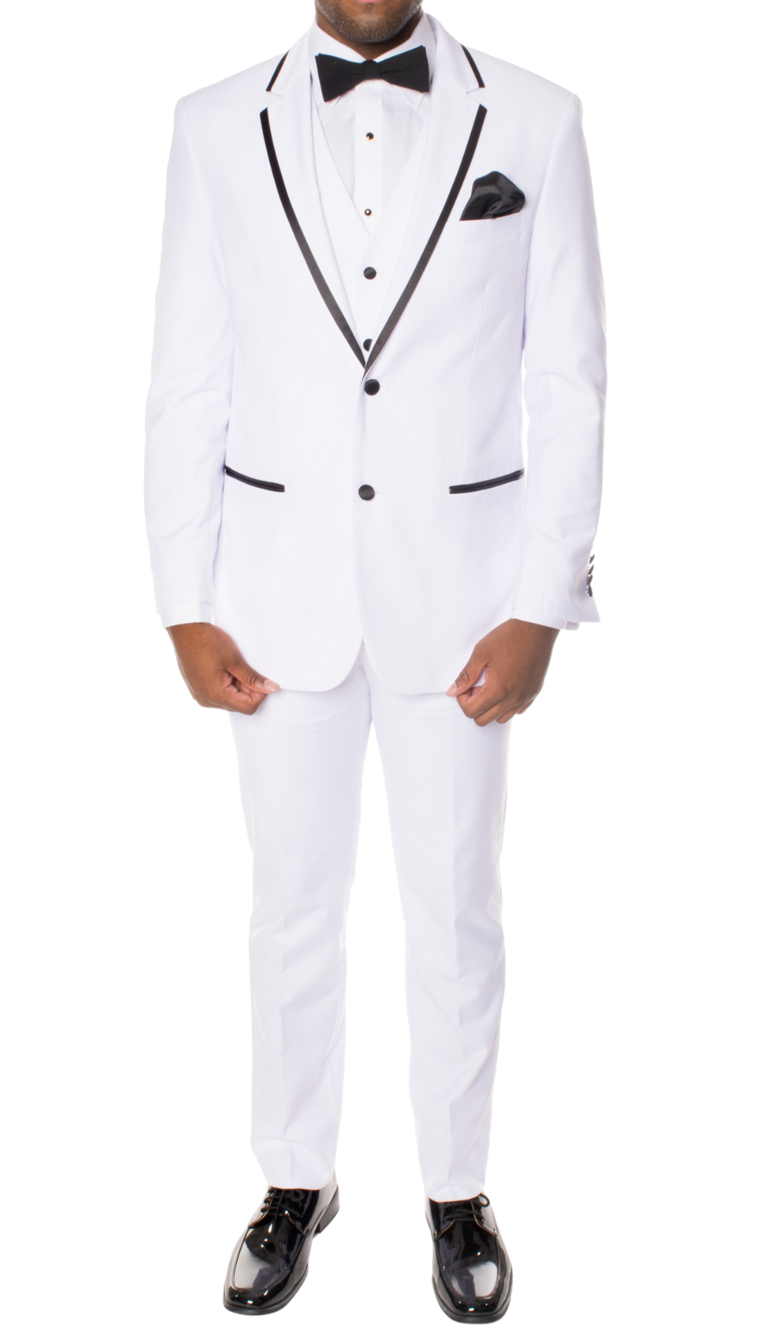Celio White & Black 3 piece Slim Fit Tuxedo