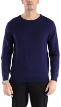Sam Jacobi Men's Pullover Navy Knitted Sweater Crewneck Stylish Knitwear Long Sleeve Casual Slim Fit