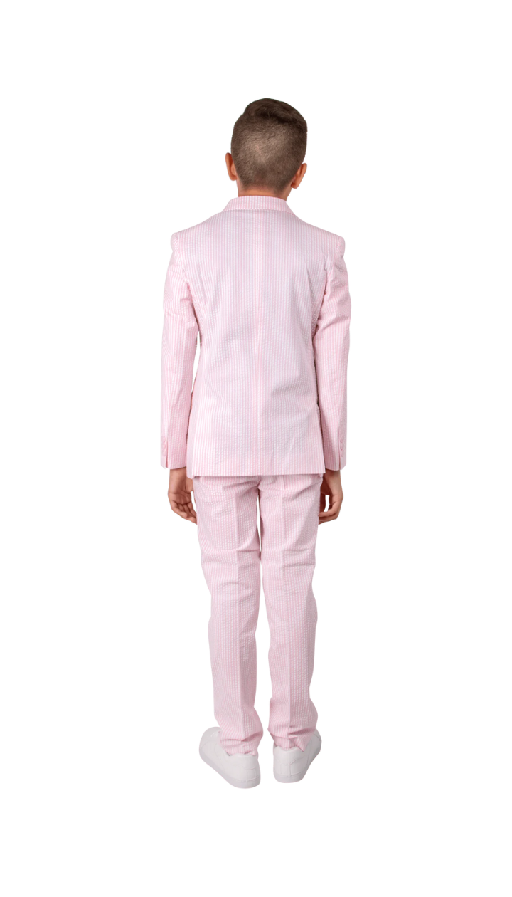 Ferrecci Boys Seersucker 2pc Suit Set Pink