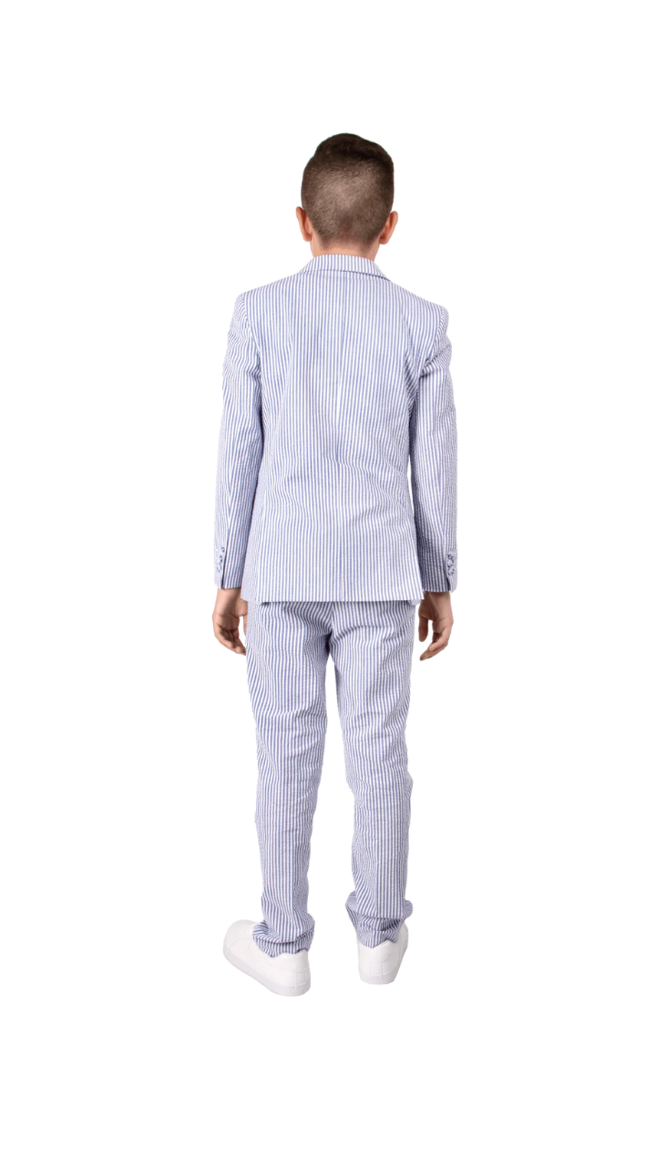 Ferrecci Boys Seersucker 2pc Suit Set Blue