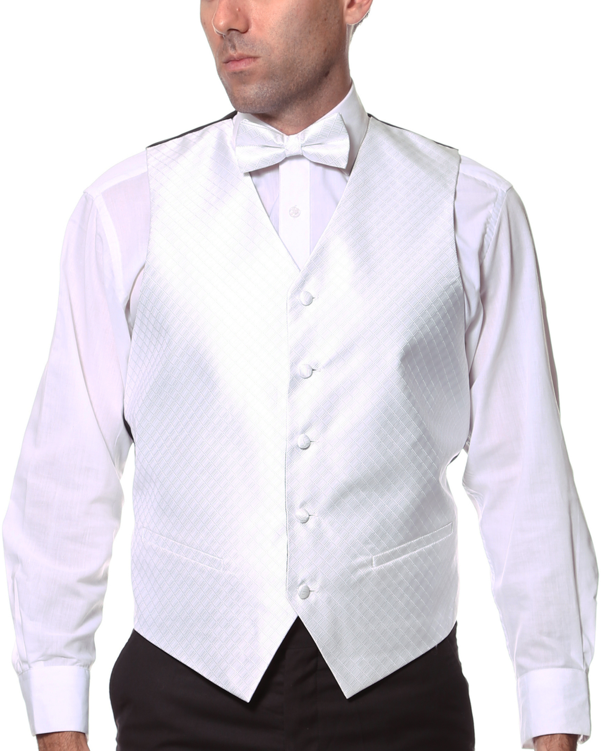 Ferrecci Mens PV300 - Beige with Black Back Adjustable Diamond Vest Set-0