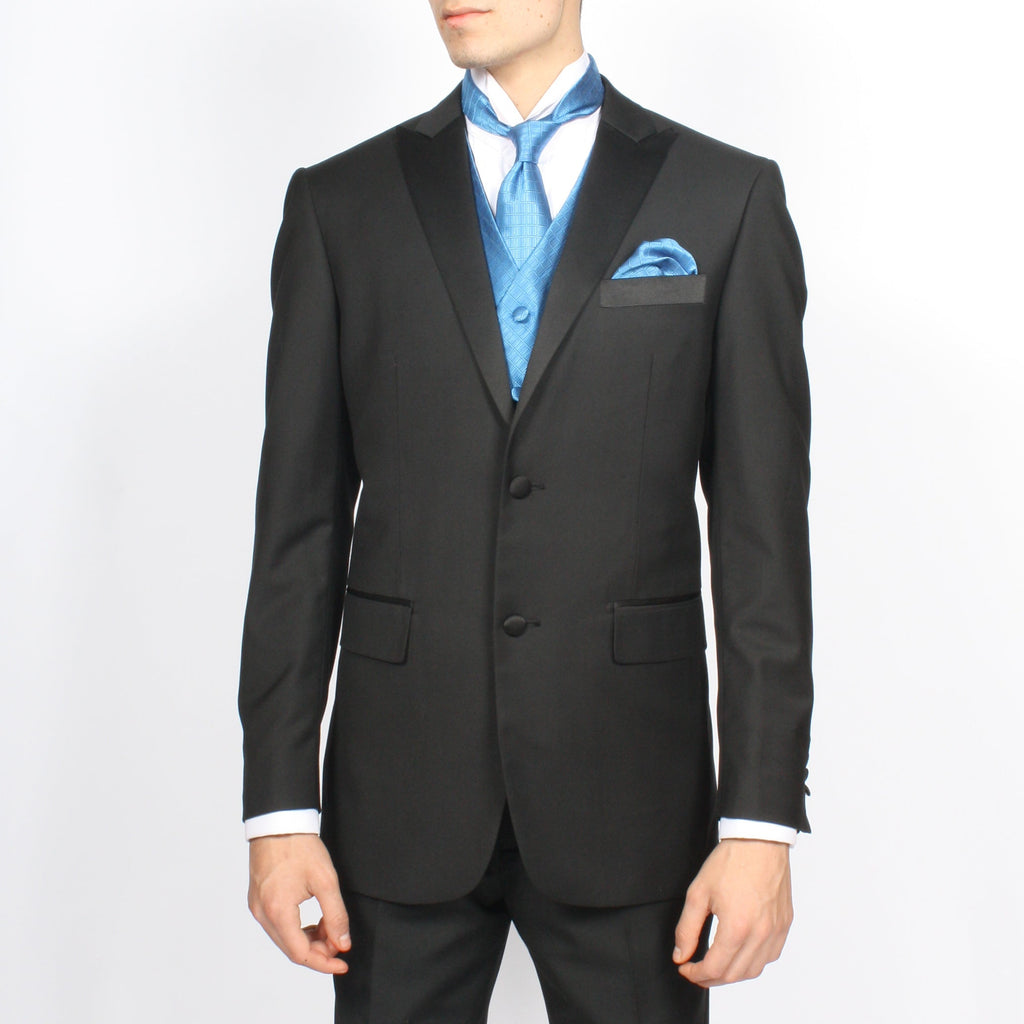 Ferrecci Mens PV300 - Royal Blue with Black Back Adjustable Diamond Vest Set