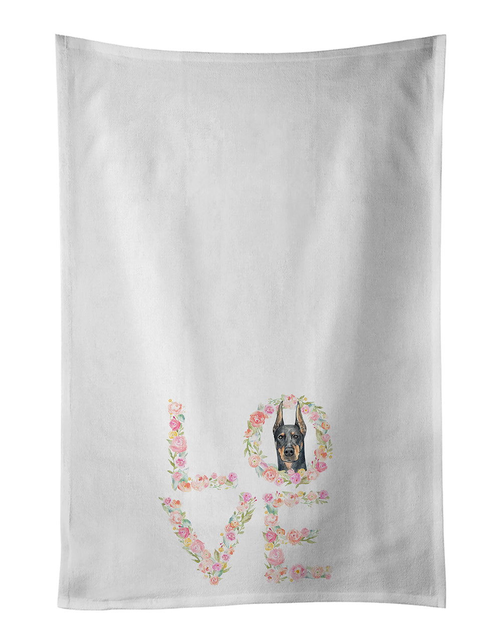 Doberman Pinscher #2 Love Kitchen Towel Set of 2