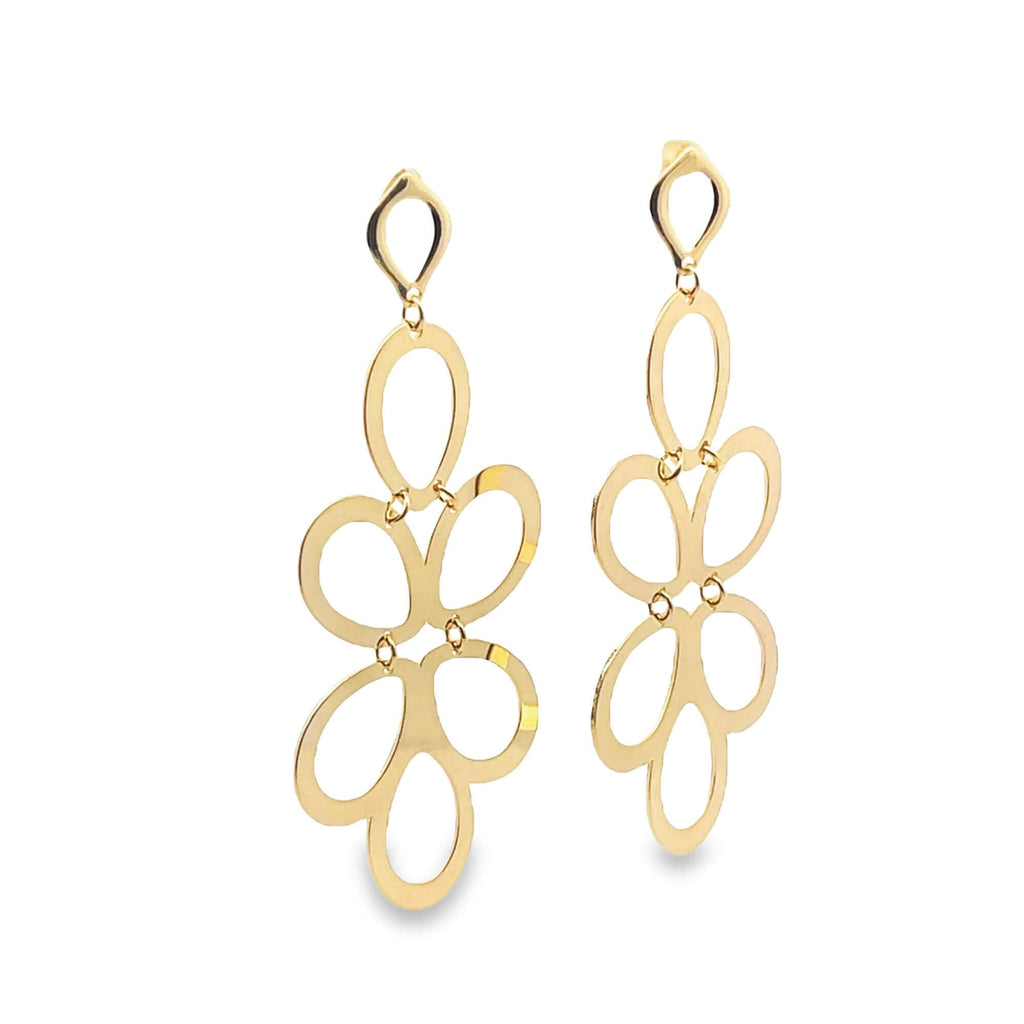 Smooth Eccentric Geometric Flower Dangle Earrings (L507)