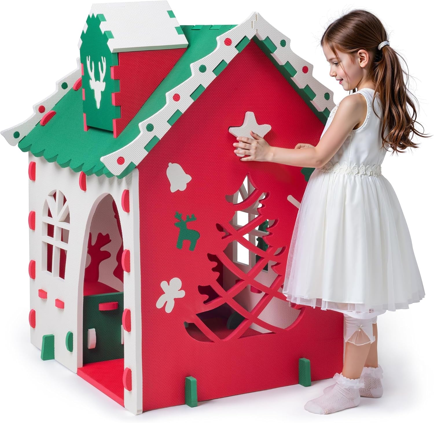 Green EVA Foam Kids Playhouse Foldable Indoor Outdoor