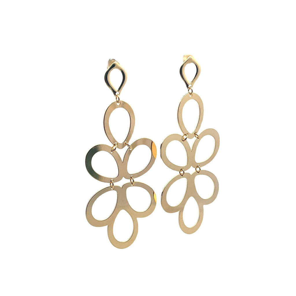 Smooth Eccentric Geometric Flower Dangle Earrings (L507)