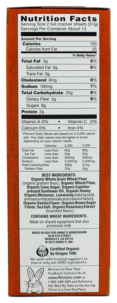 Annie's Homegrown Honey Grah Cracker (12x14.4OZ )-2