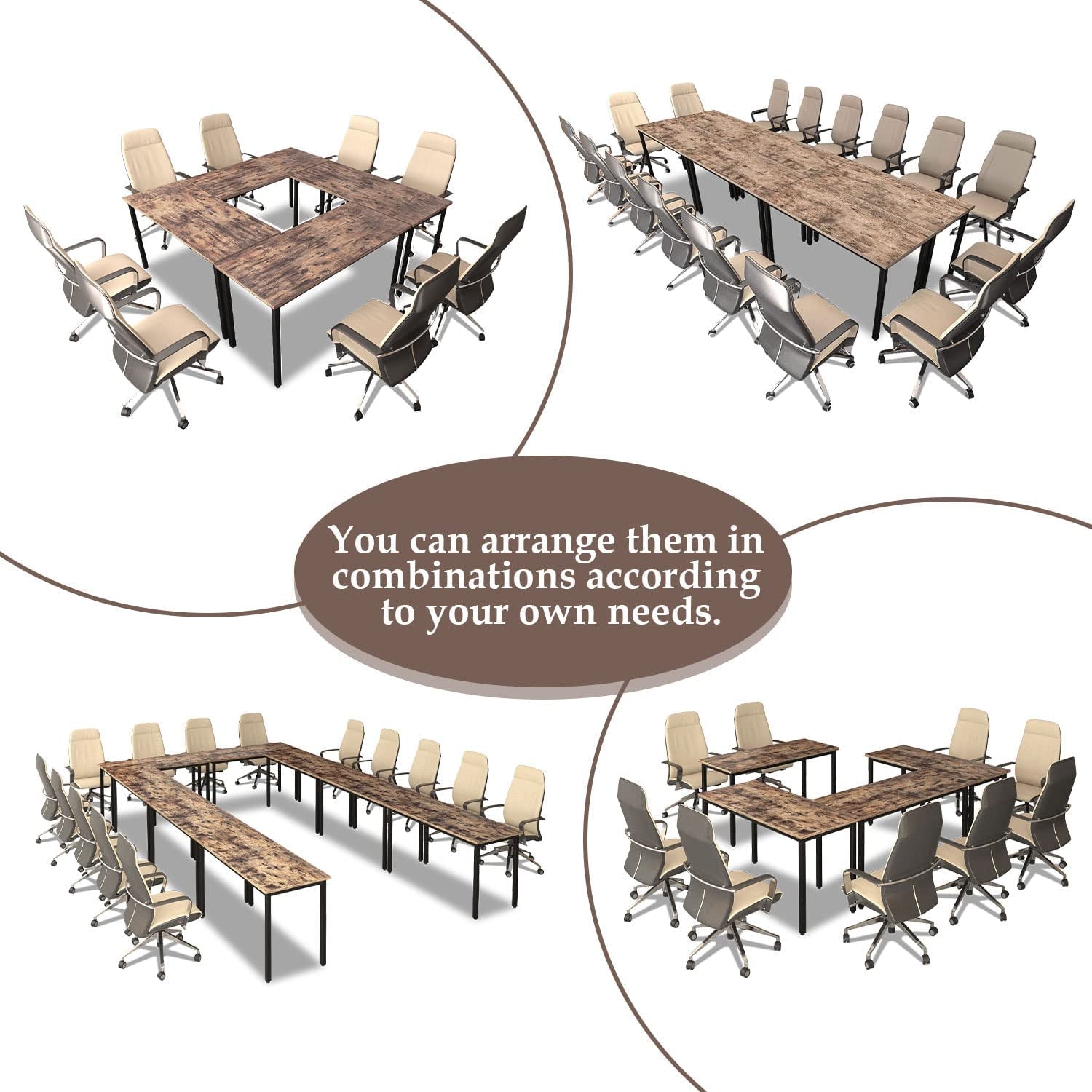 Rustic Vintage Brown Conference Table For 16 Seats
