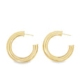 18K Gold Filled Thick Chunky Open Hoop Earrings (J29)