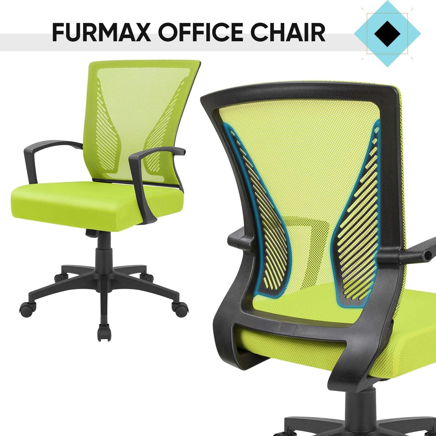 Cyan Ergonomic Office Chair Armrests And Lumbar Support-2