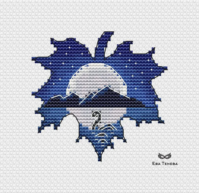 Leaves. Nessie - PDF Cross Stitch Pattern