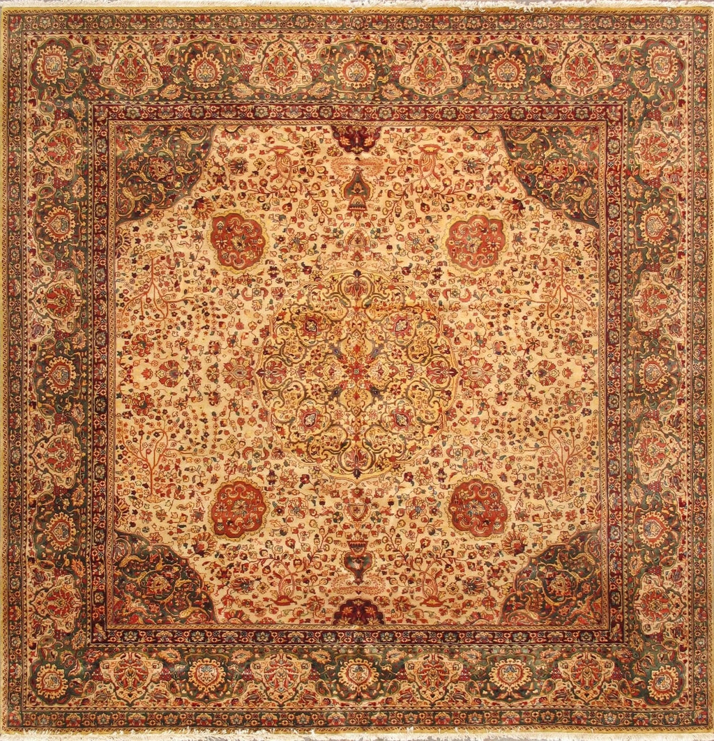 Canvello Agra Hand-Knotted Lamb's Wool Area Rug- 10' X 10'4"
