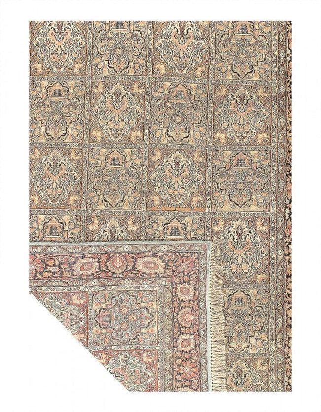 Canvello Fine Hand Knotted Art Silk Vintage Tabriz Design - 6' X 9'