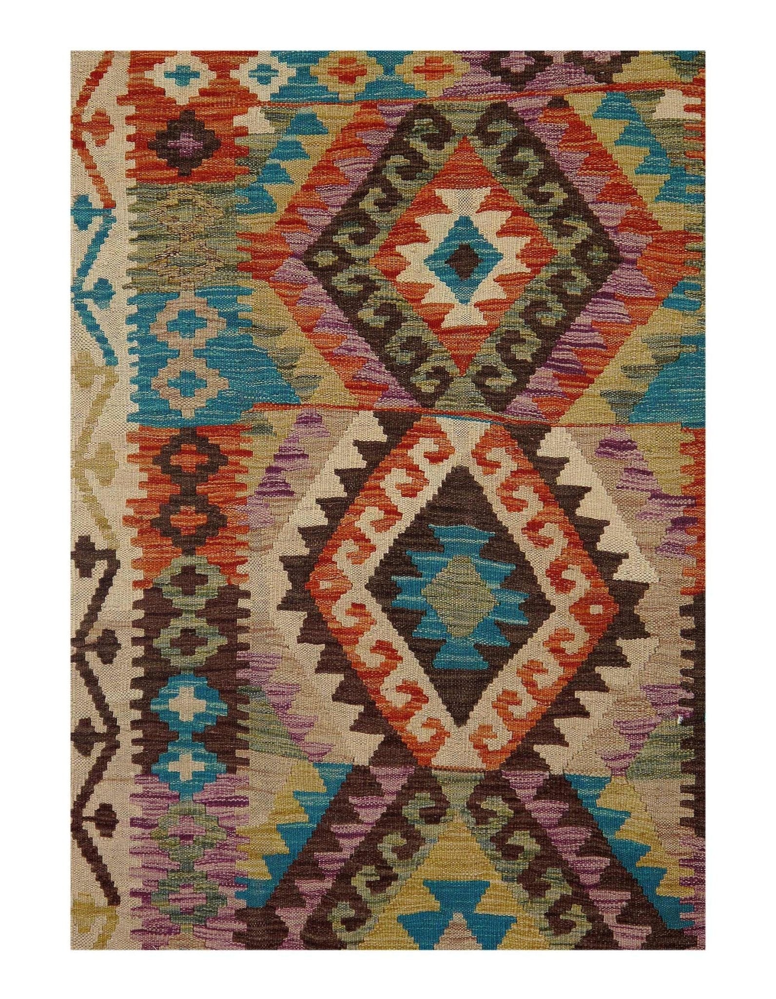 Canvello Fine Hand Knotted Flat Weave Kilim - 3'4'' X 4'11''