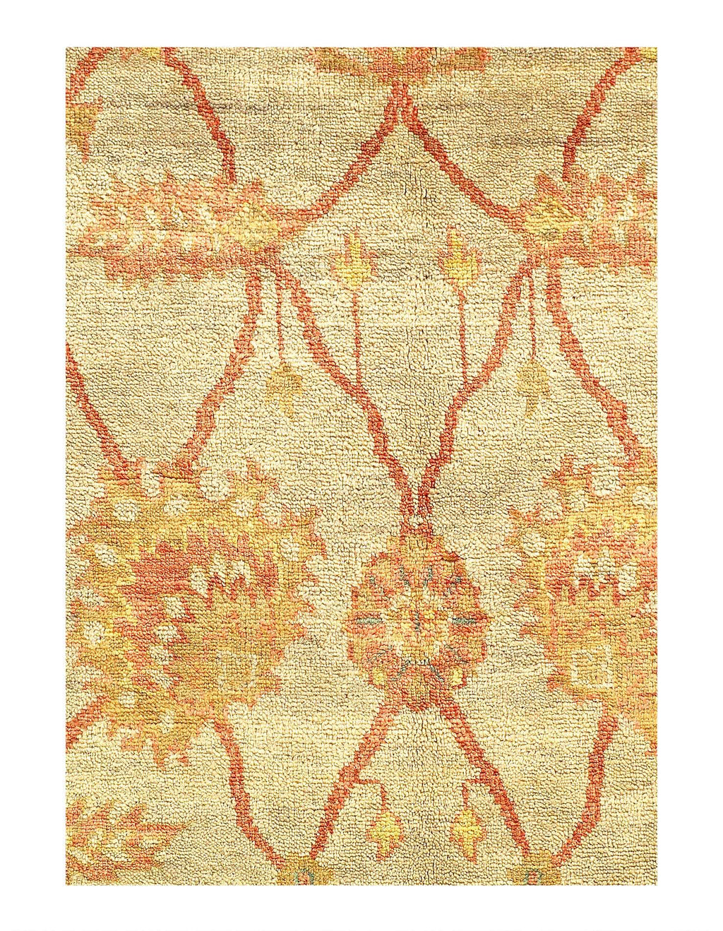 Canvello Handmade Beige Fine Turkish Oushak - 6' X 9'