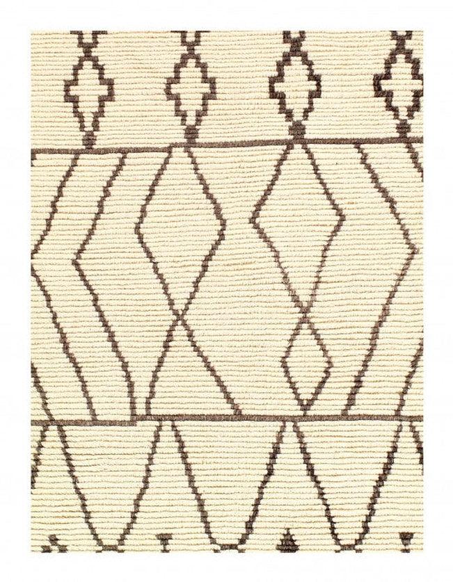 Canvello Ivory Fine Hand Knotted Moroccon 5'5'' X 7'3''