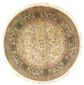 Canvello Ivory Tabriz Round Rug - 6' X 6'