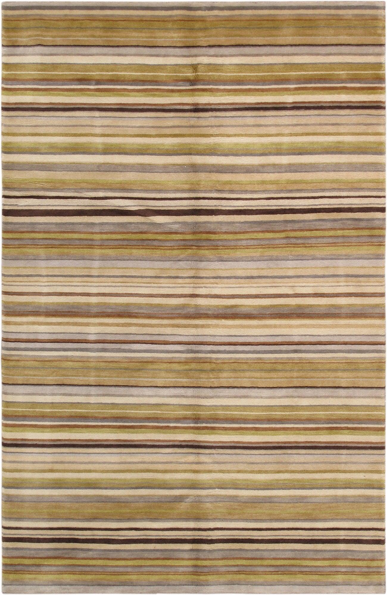 Canvello Modern Collection Hand-Knotted Lamb's Wool Area Rug- 5' X 7'11"
