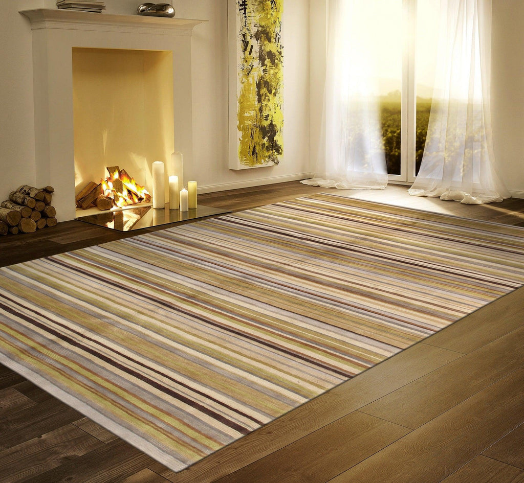 Canvello Modern Collection Hand-Knotted Lamb's Wool Area Rug- 5' X 7'11"