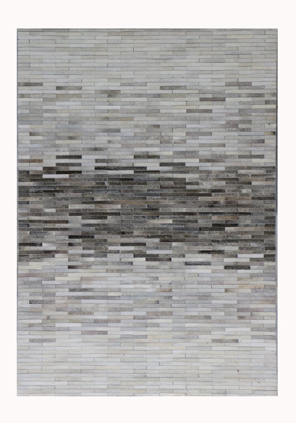 Canvello Modern Galaxy Hand-Loomed Silver Cowhide Area Rug- 5' X 8'