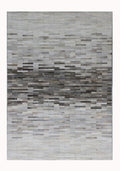 Canvello Modern Galaxy Hand-Loomed Silver Cowhide Area Rug- 5' X 8'
