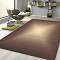 Canvello Modern Hand-Tufted Brown/Ivory Bsilk & Wool Area Rug- 5' X 8'